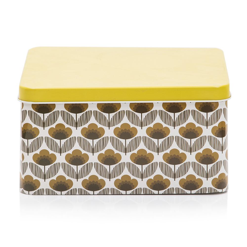 Yellow Aluminum Printed Square Tin Large (A+D)