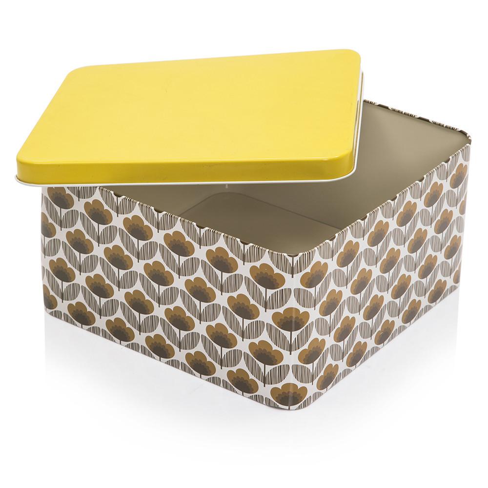 Yellow Aluminum Printed Square Tin Large (A+D)