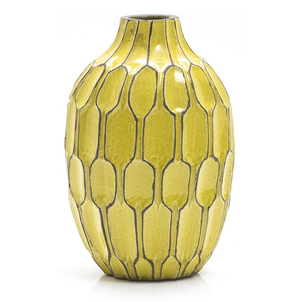 Yellow Ceramic Honeycomb Vase Large (A+D)