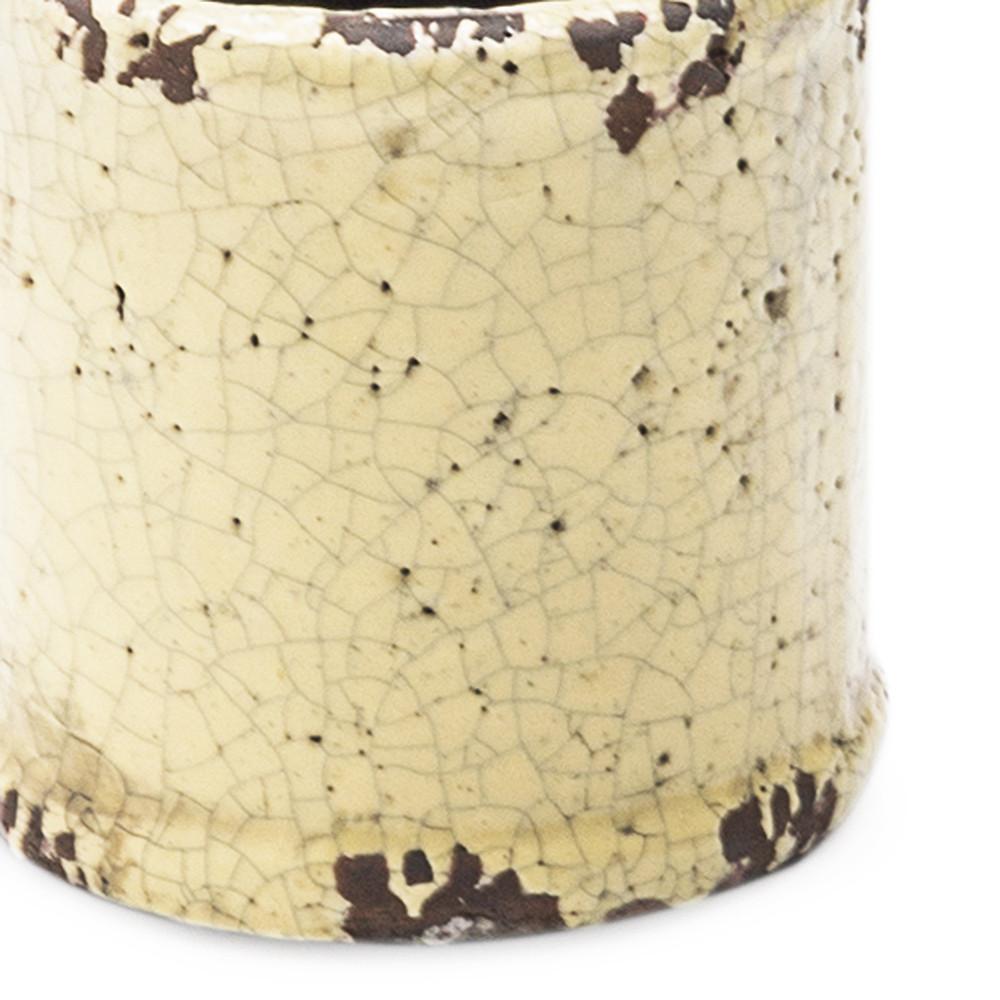 Cream Ceramic Rustic Planter Cylinder (A+D)