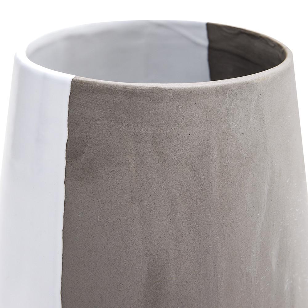White Ceramic Vase Half Grey (A+D)