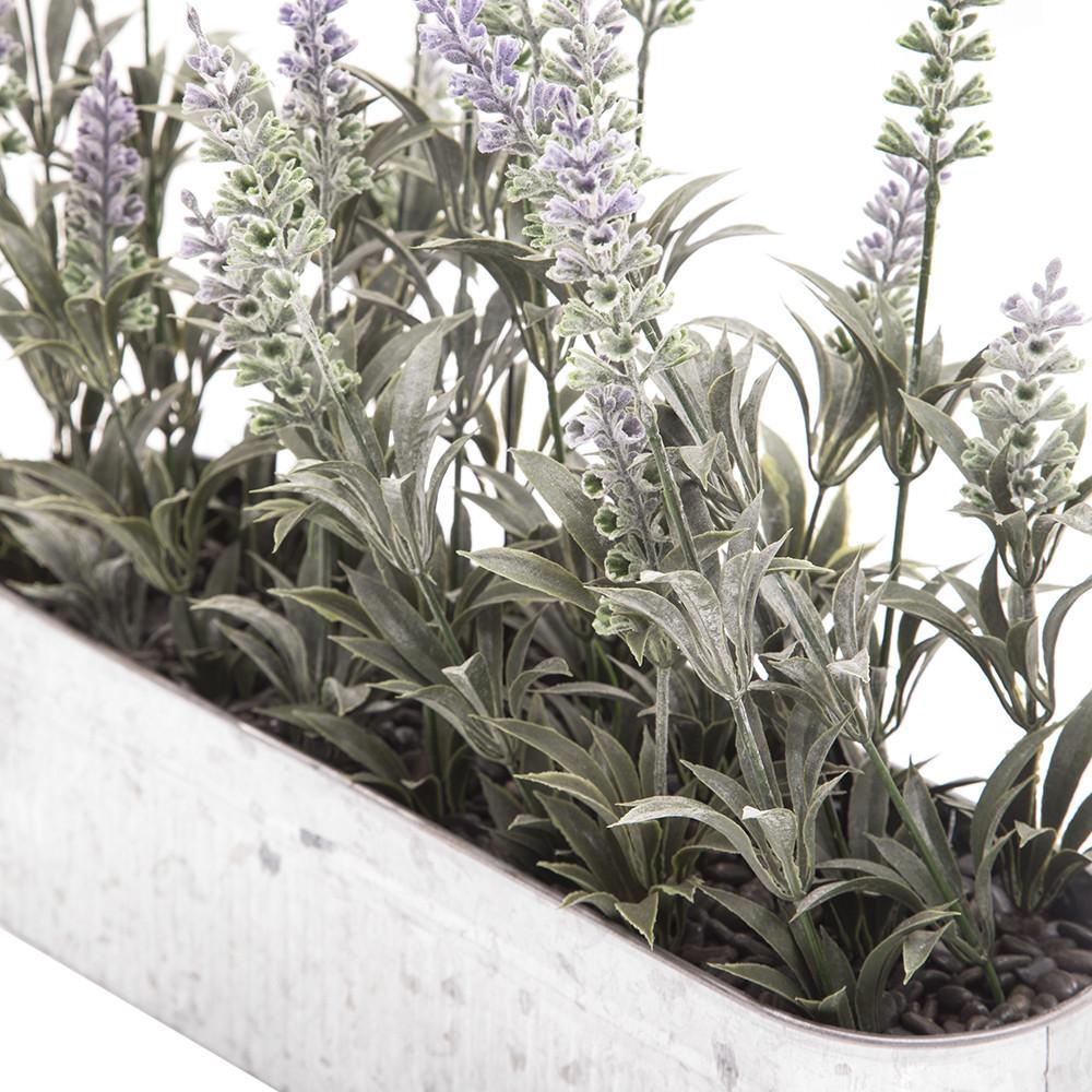 Silver Aluminum Planter with Lavender Long (A+D)