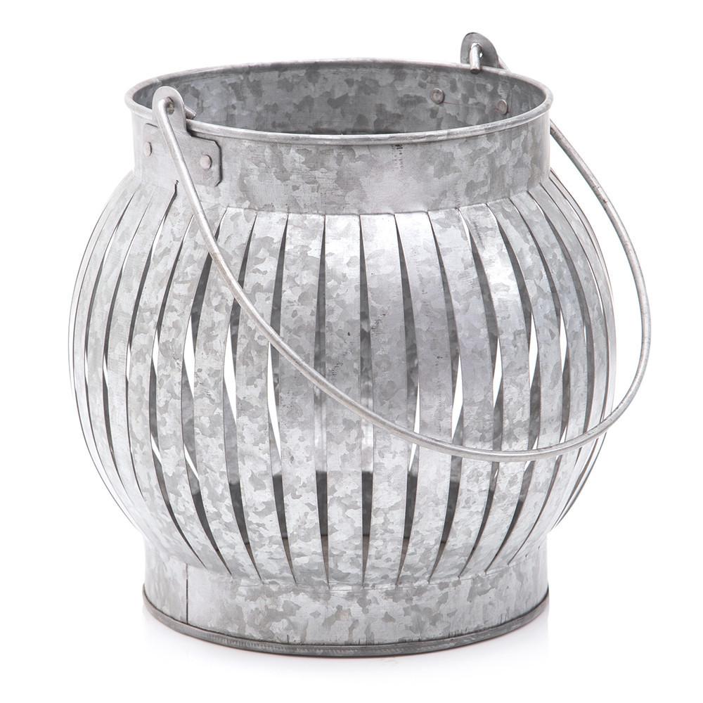 Silver Aluminum Planter Bulbous Large (A+D)