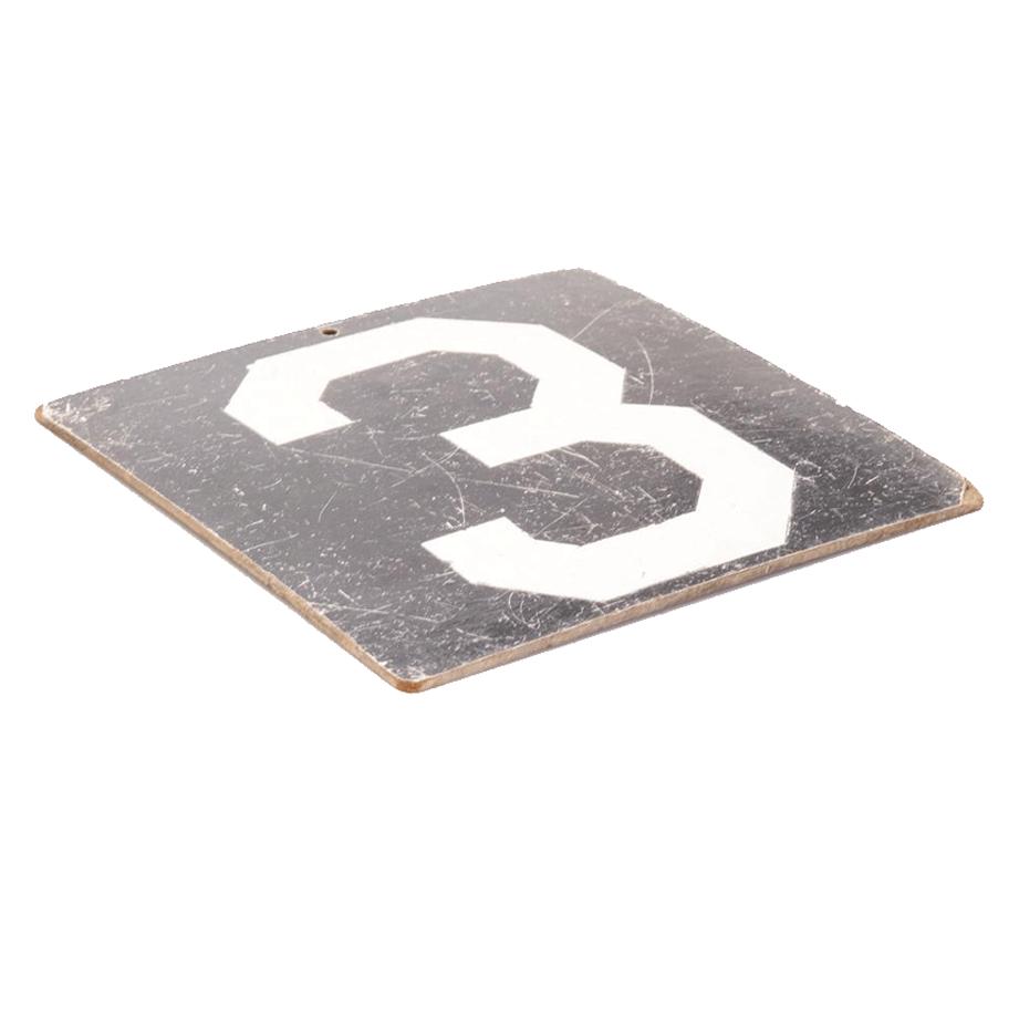 Black Wood Number 3 Plaque (A+D)