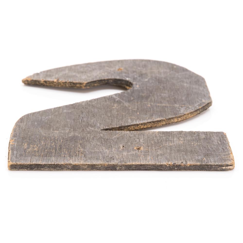 Wood Dark Number 2 Plaque (A+D)