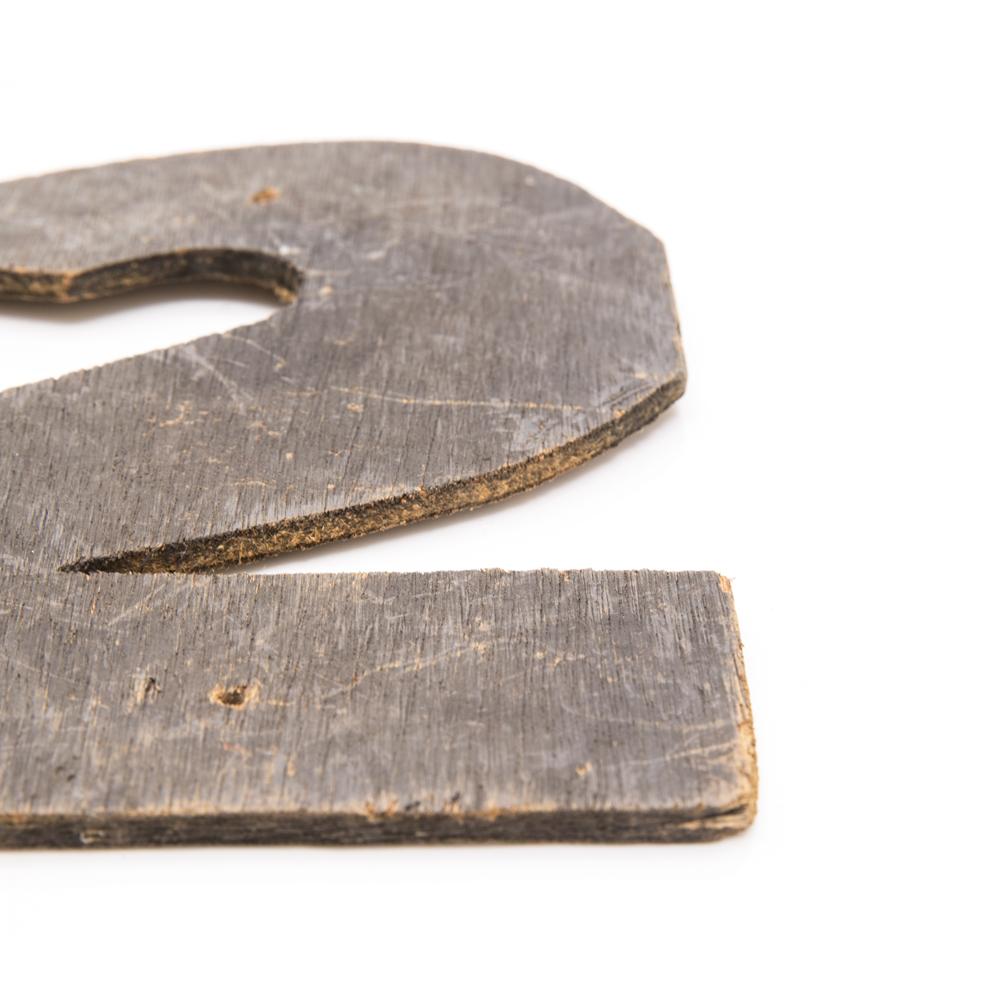Wood Dark Number 2 Plaque (A+D)