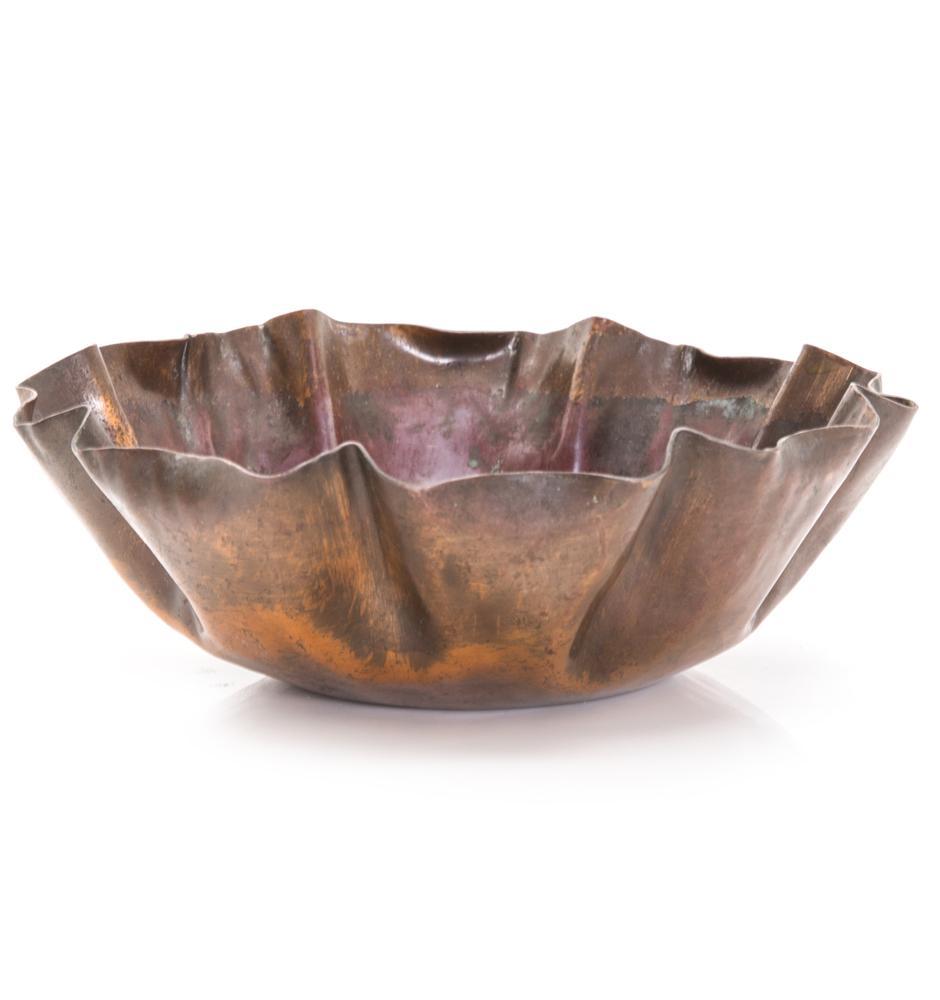Purple Copper Bowl with Ruffle Edge (A+D)