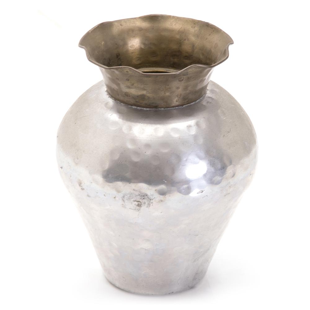 Silver Vase Hammered Metal (A+D)