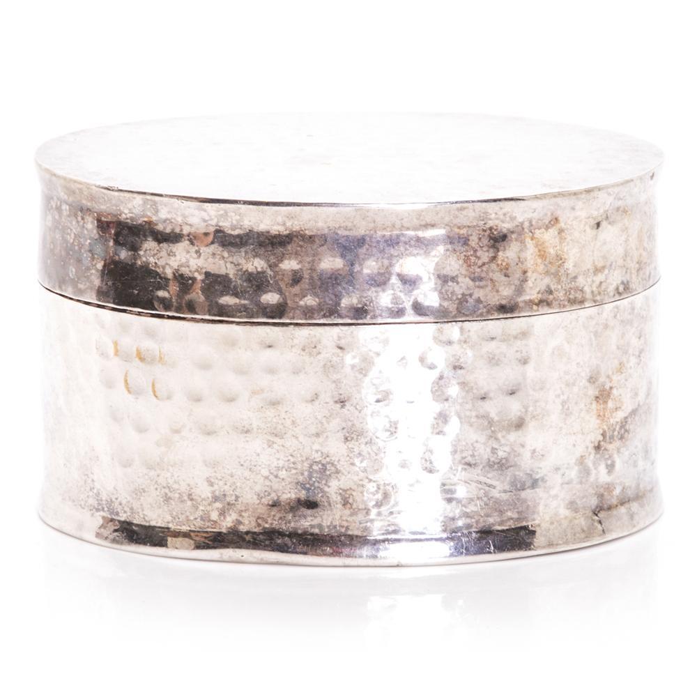Silver Metal Oval Box (A+D)