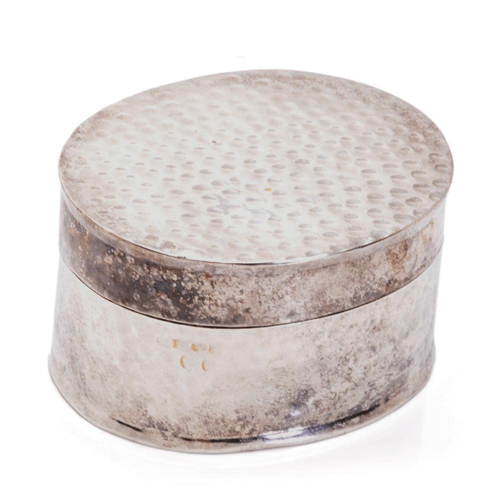 Silver Metal Oval Box (A+D)