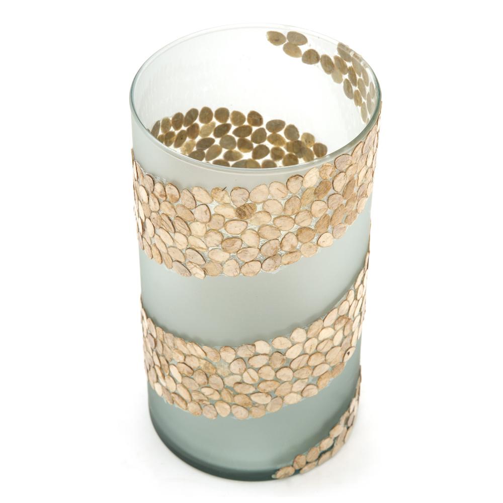 Glass Gold Stripe Cylinder Tall (A+D)