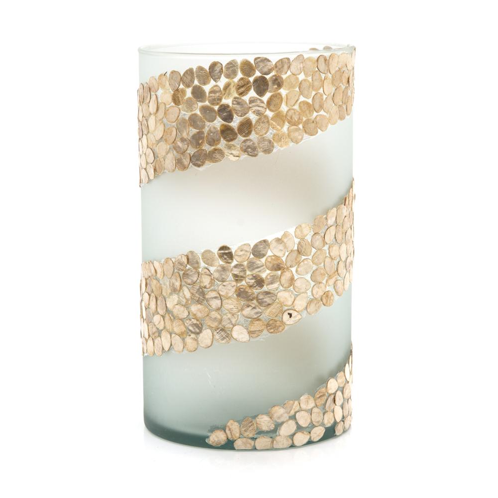 Glass Gold Stripe Cylinder Tall (A+D)