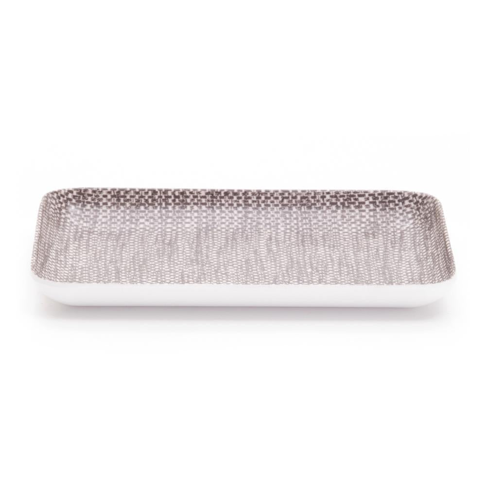 Brown Plastic Tray with Woven Design (A+D)