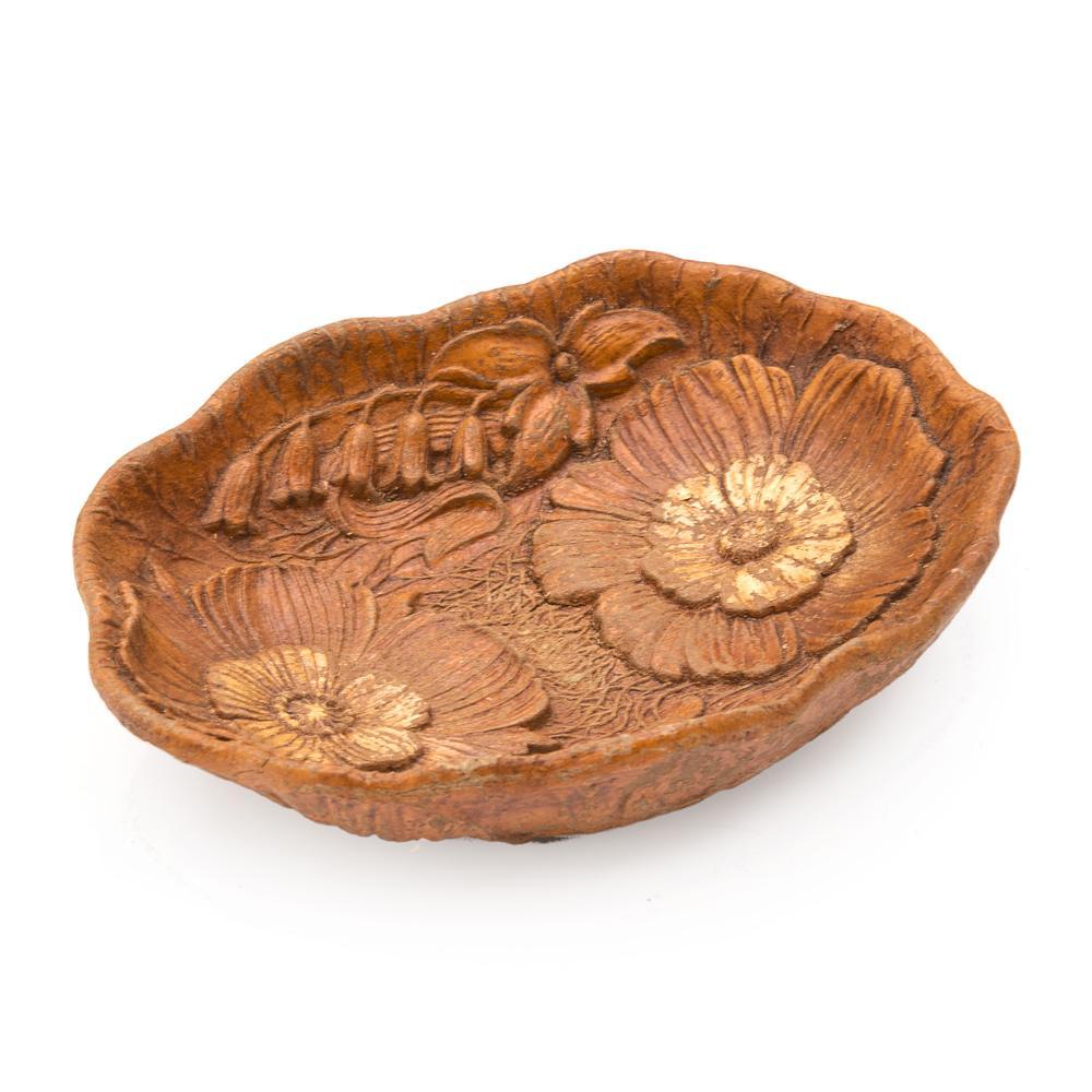 Wood Dark Carved Plate (A+D)