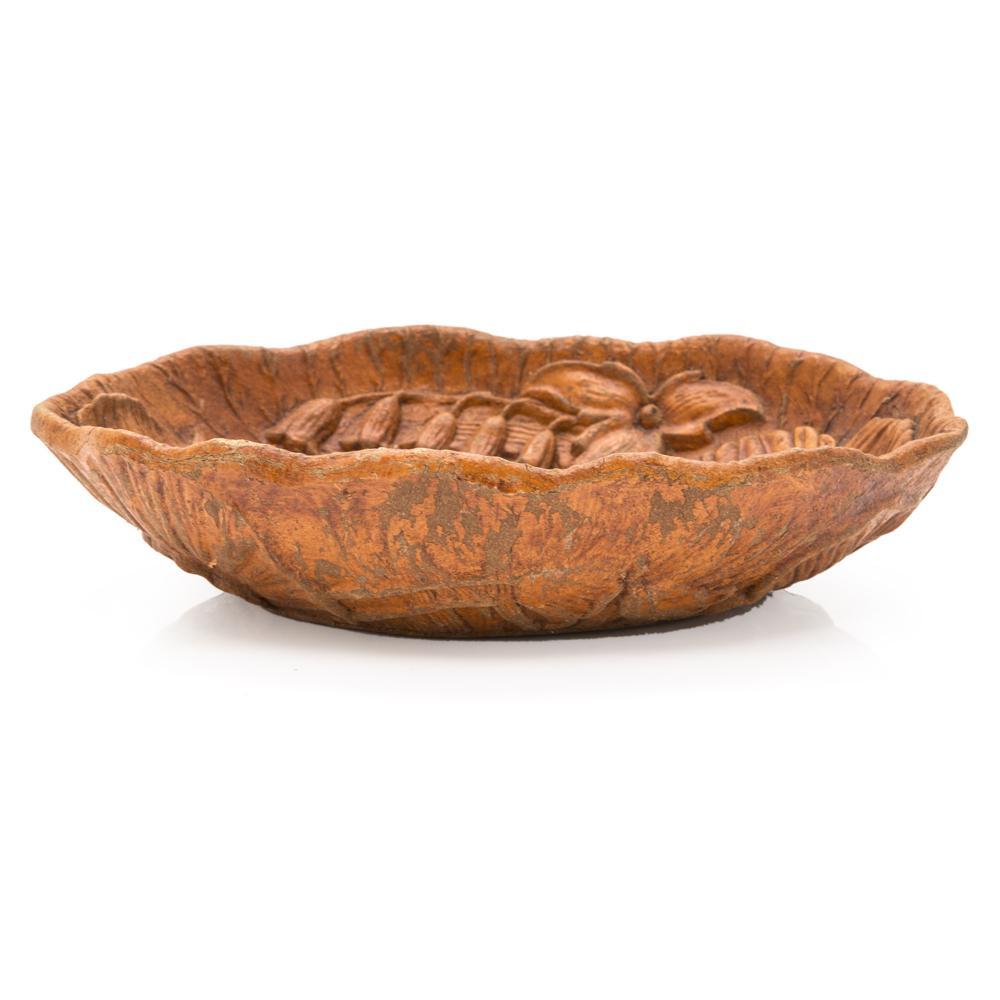 Wood Dark Carved Plate (A+D)