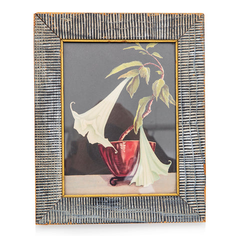 0083 (A+D) Black Wood Framed Flower Painting
