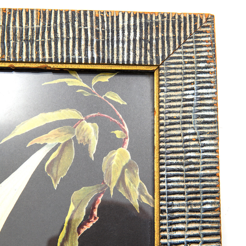 0083 (A+D) Black Wood Framed Flower Painting