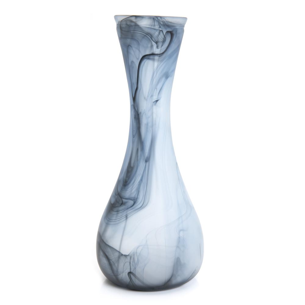 Blue Grey Glass Smoke Vase (A+D)