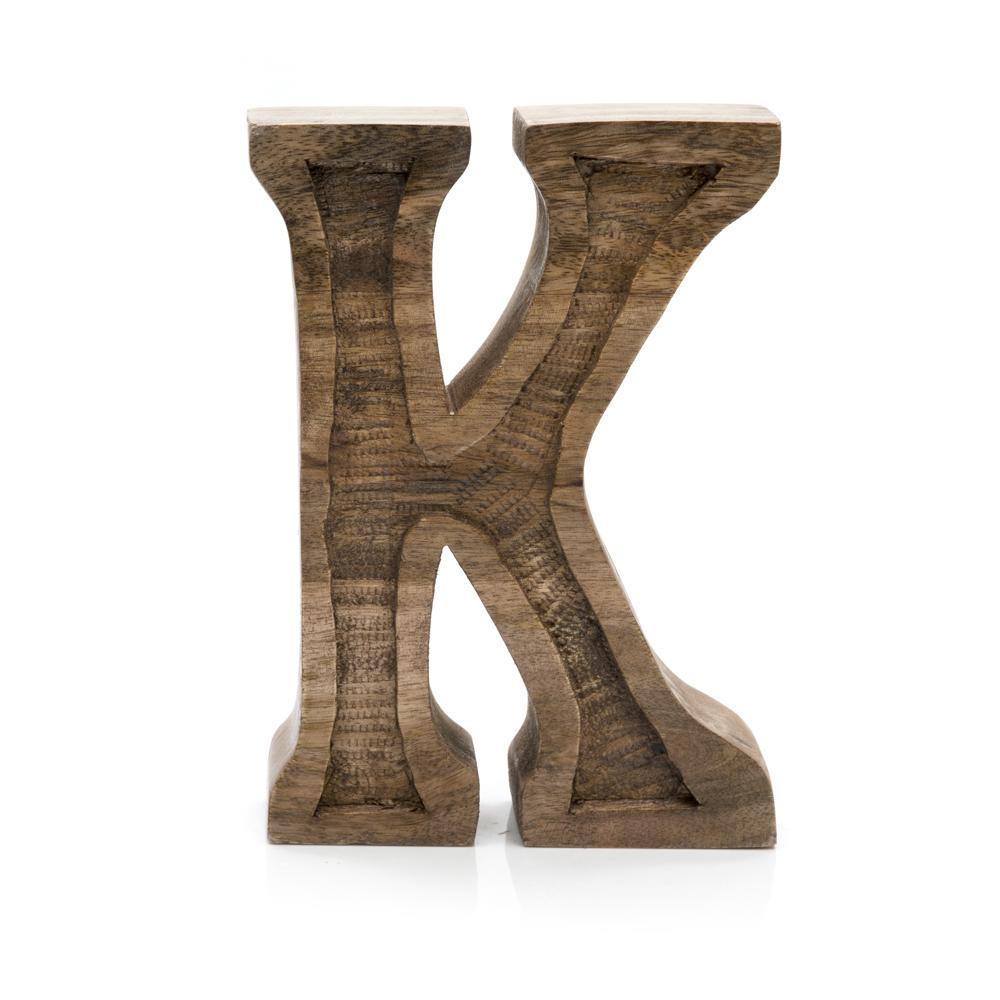 Wood Dark "K" Table Sculpture (A+D)