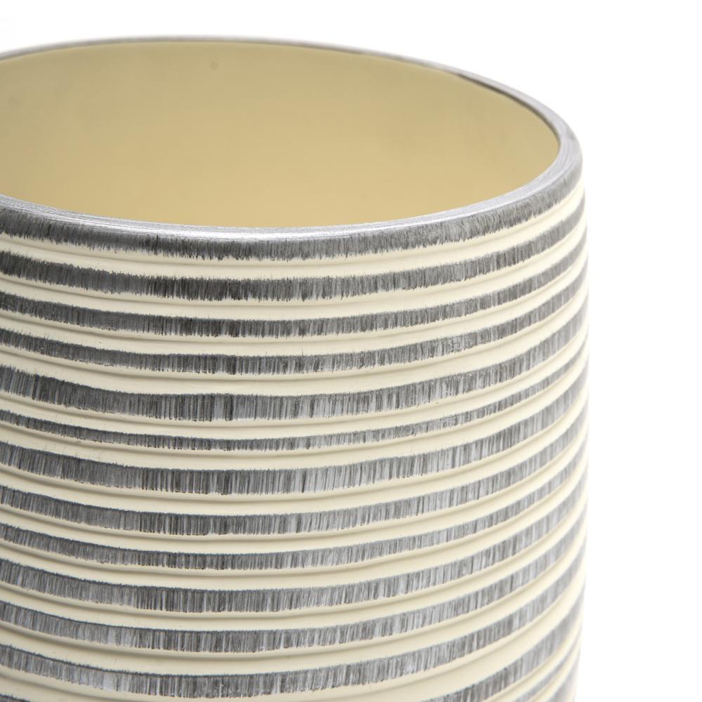 Grey Striped Ceramic Vase (A+D)