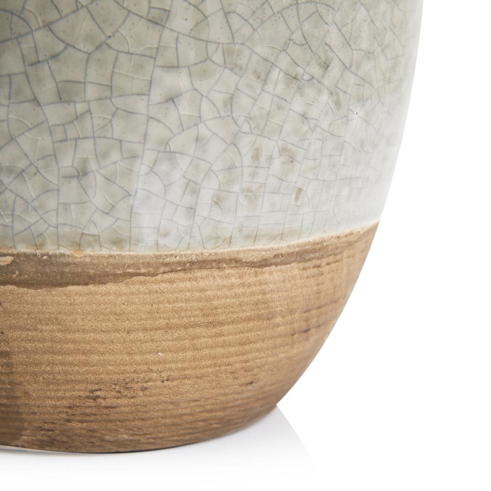 Silver Crackle Ceramic Pot with Succulent (A+D)