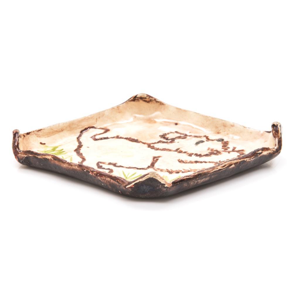 Tan Ceramic Dog Tile (A+D)
