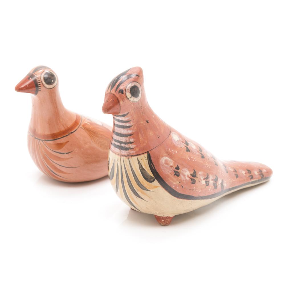 Orange Ceramic Bird Feather Chest (A+D)