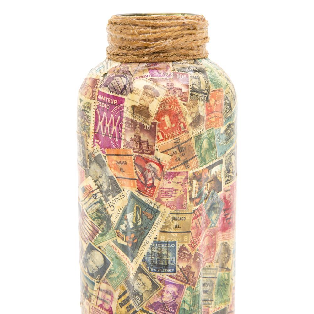 Multi Jar with Vintage Stamps (A+D)