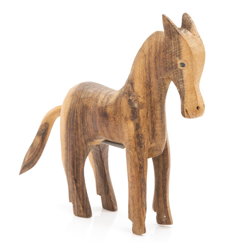 Wood Dark Horse Sculpture (A+D)