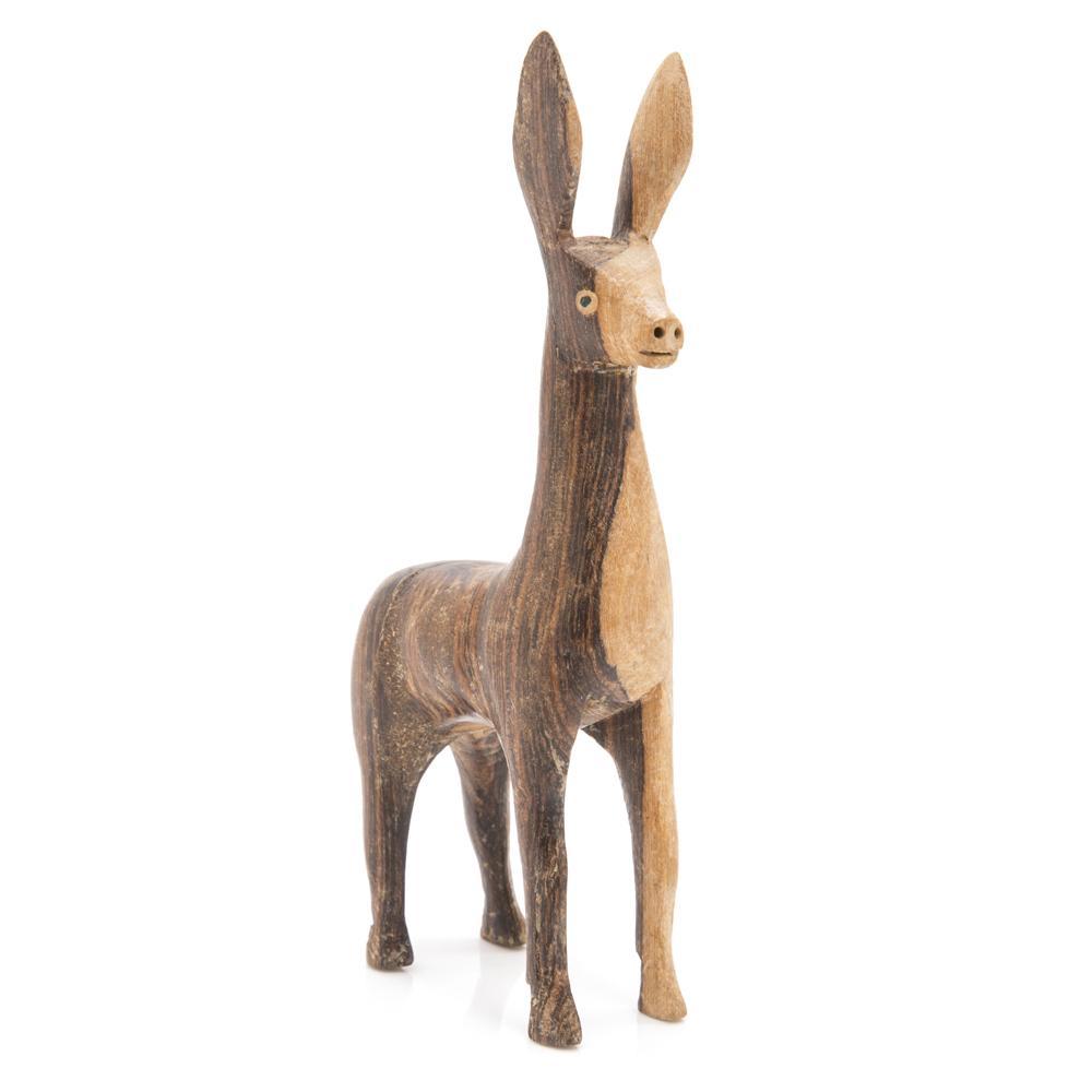Wood Dark Donkey Sculpture (A+D)