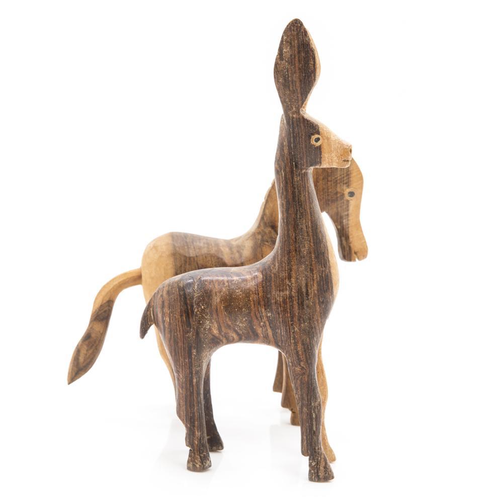 Wood Dark Donkey Sculpture (A+D)