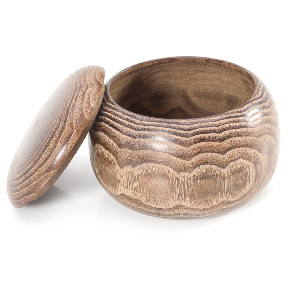 Wood Dark Round Keepsake Box (A+D)