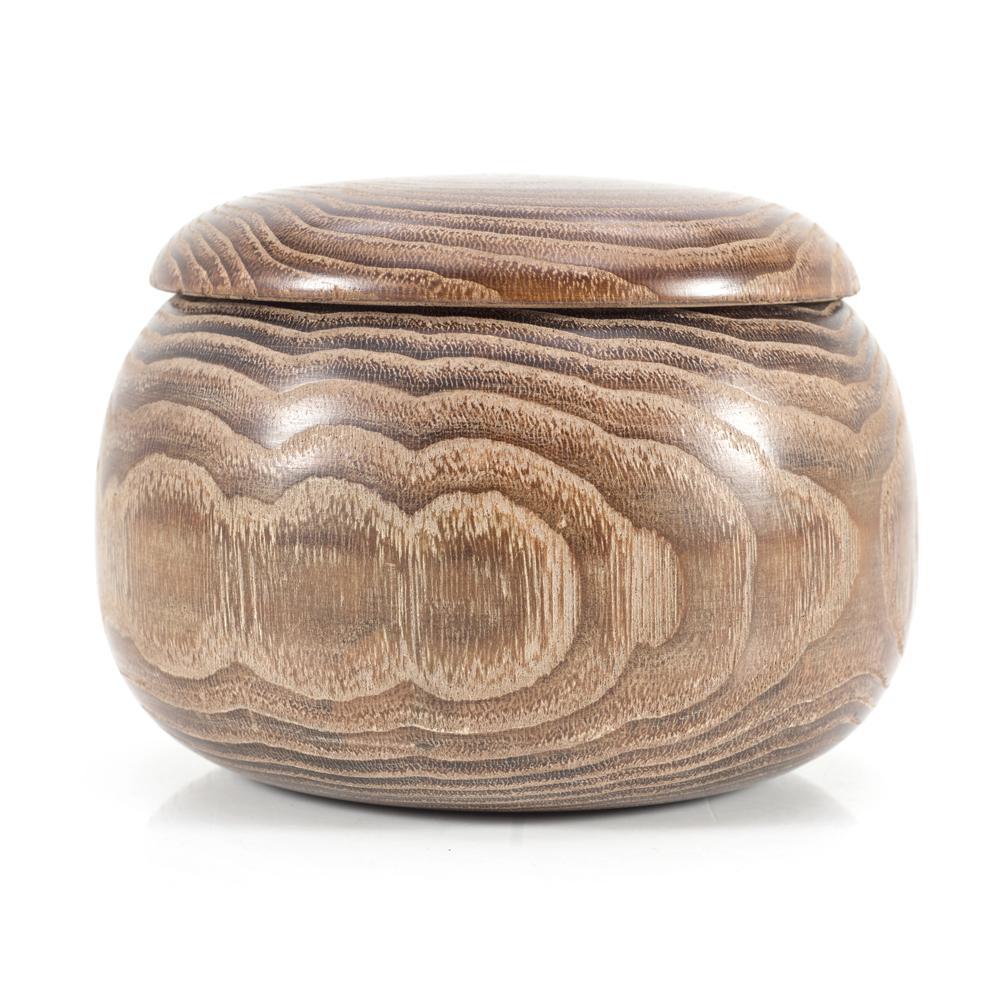 Wood Dark Round Keepsake Box (A+D)