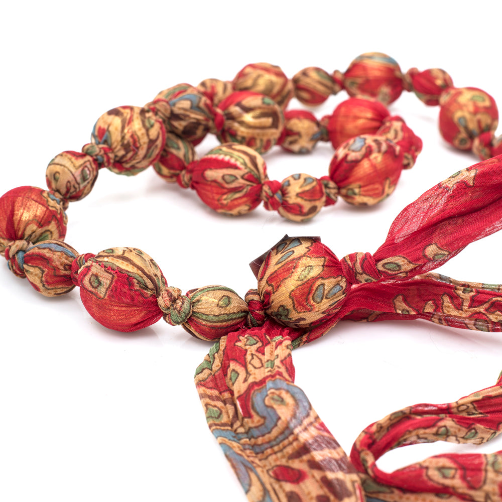 Red Fabric Beads (A+D)