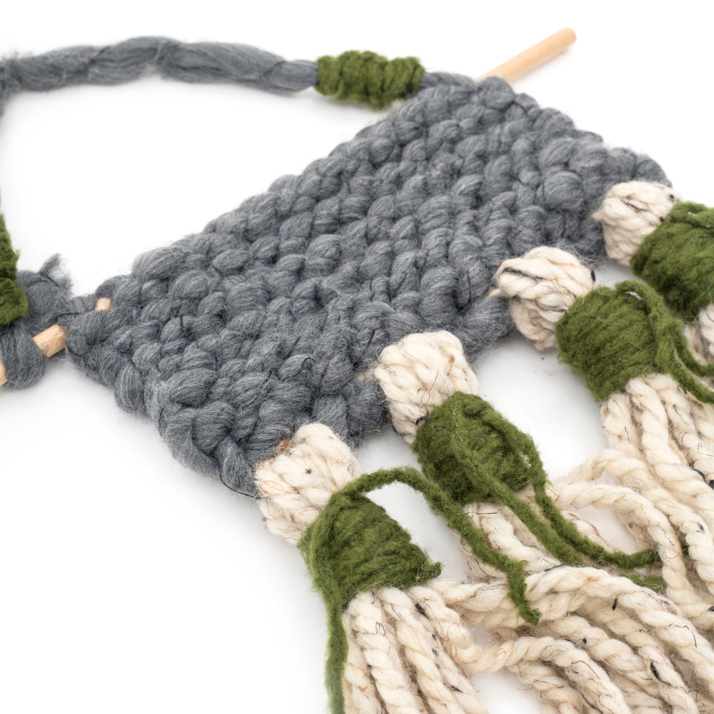 Grey & Green Rectangle Macrame (A+D)