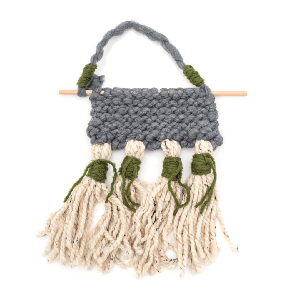 Grey & Green Rectangle Macrame (A+D)