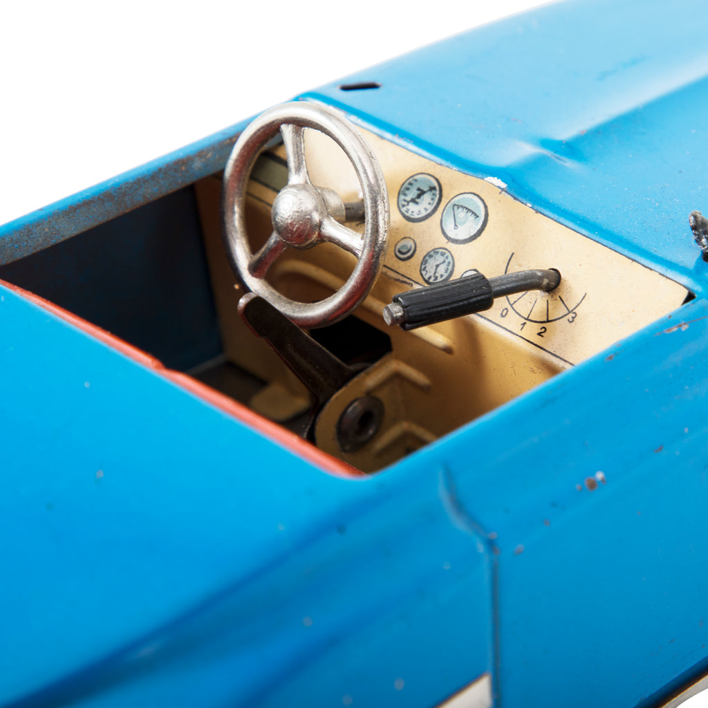 Blue Metal Vintage Toy Car (A+D)
