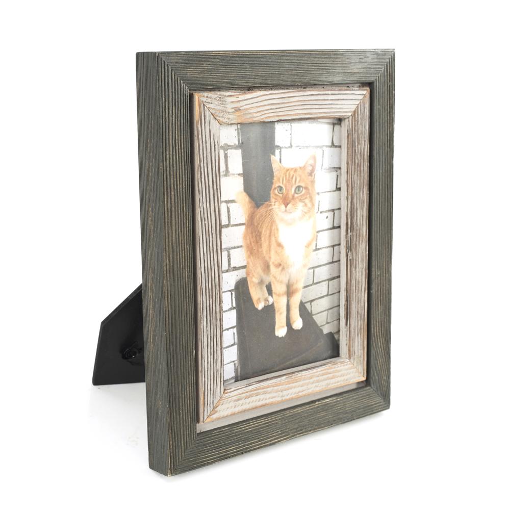 00.44 (A+D) Black Framed Photograph of a Cat