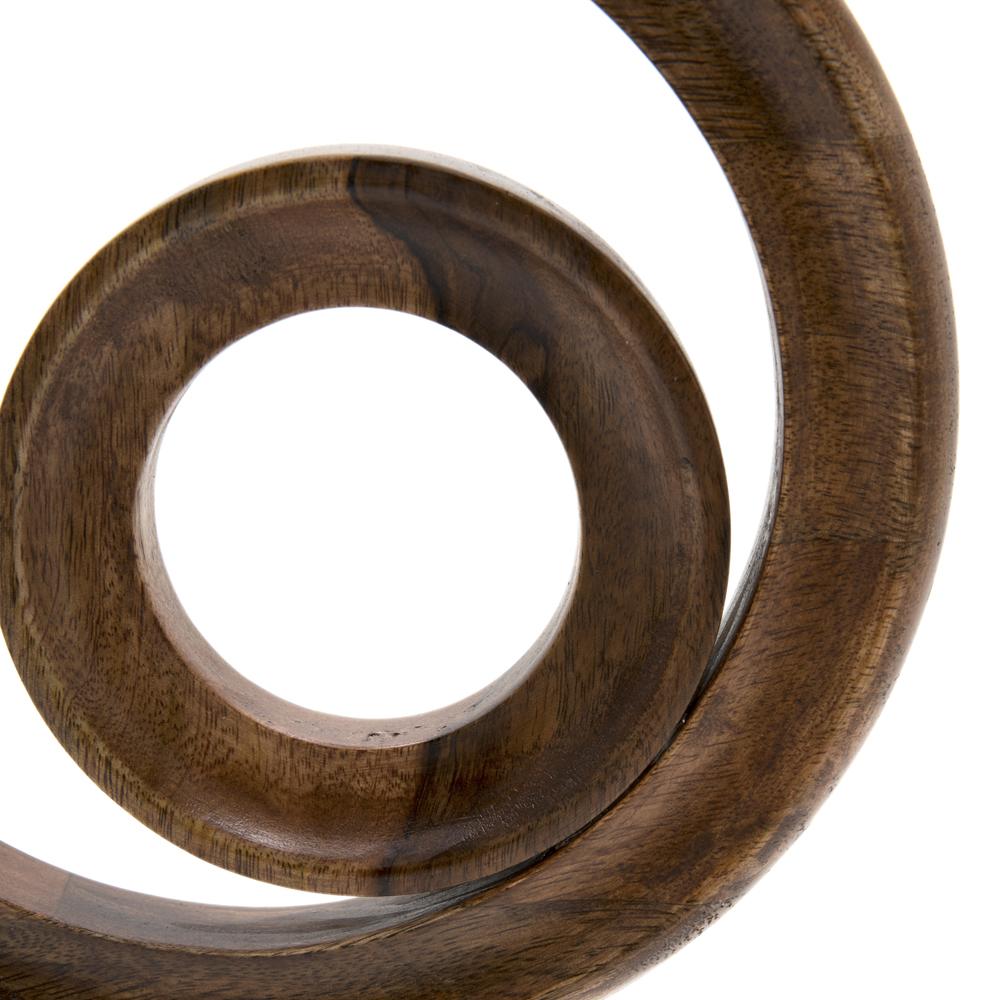 Wood Dark Concentric Circle Table Sculpture (A+D)