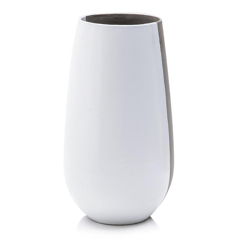 White Ceramic Vase Half Grey (A+D)