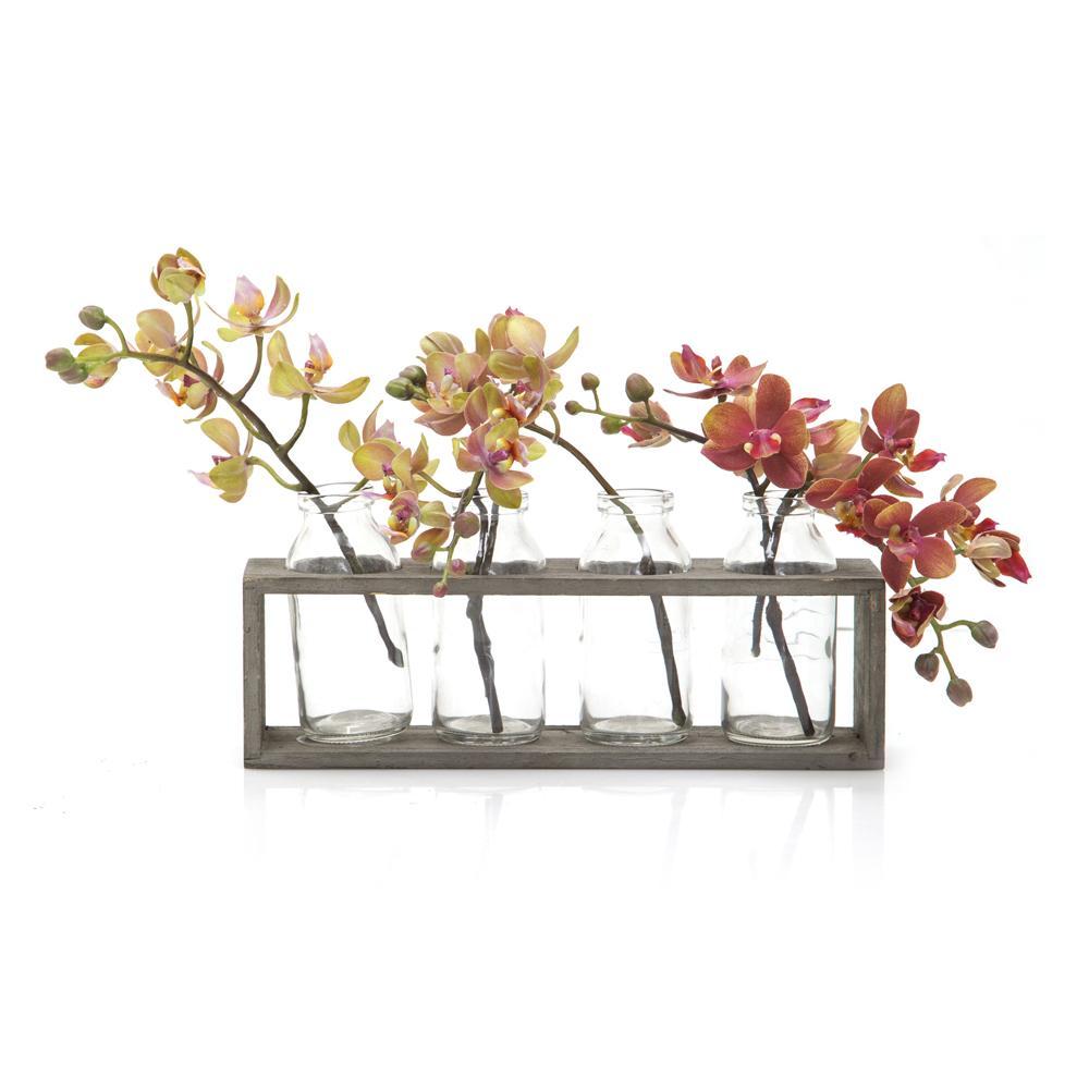 Grey 4 Bottle Glass Planter (A+D)