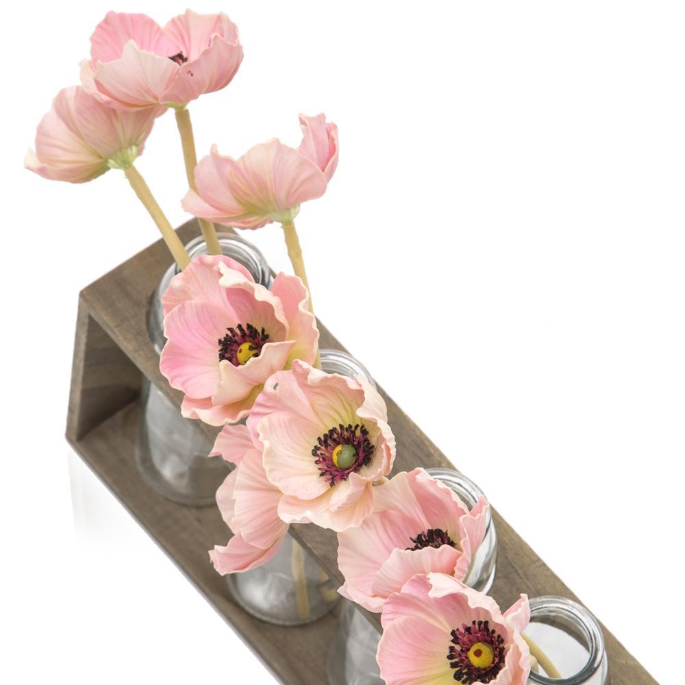 Wood Light Four Bottle Glass Planter (A+D)