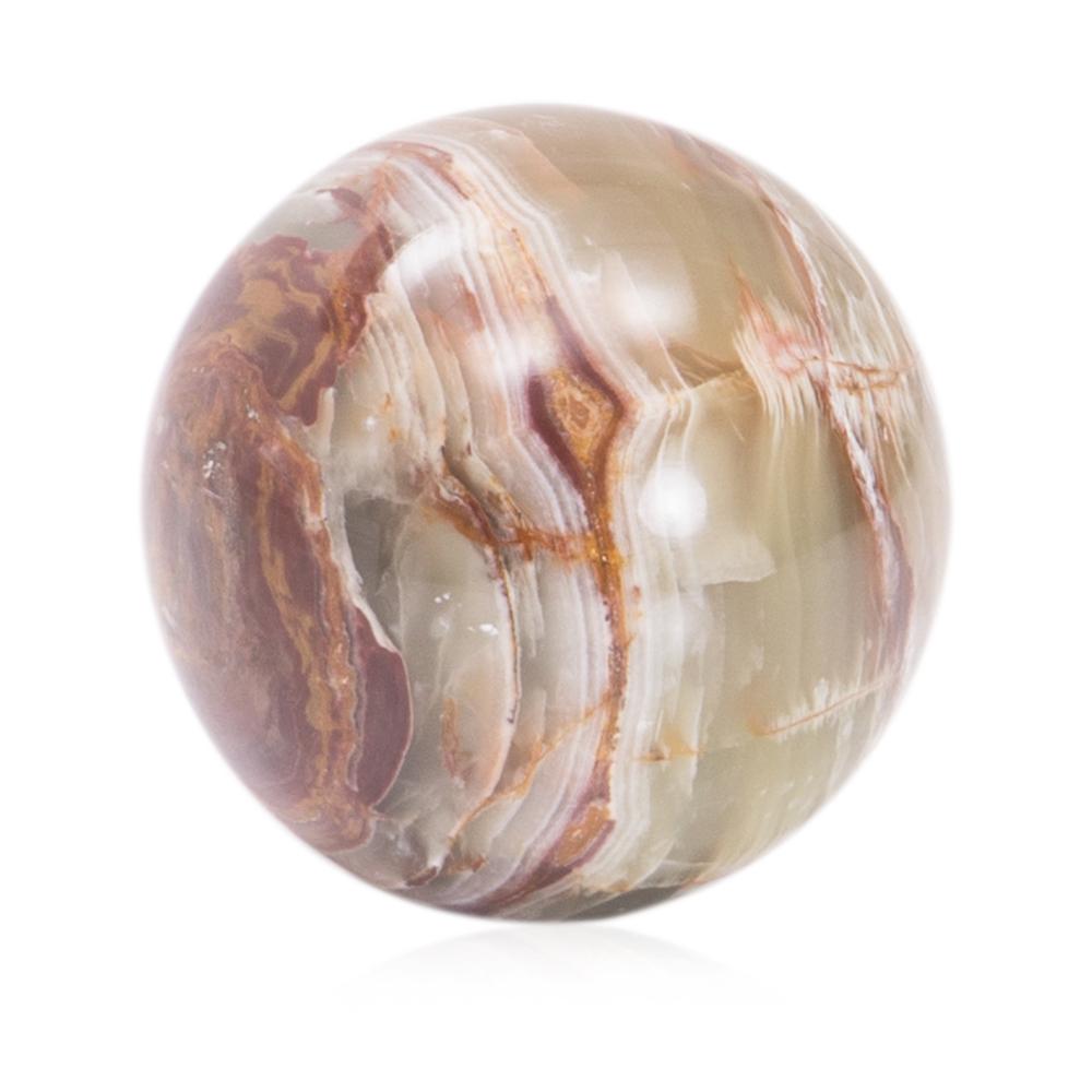 Tan Marble Ball Table Sculpture (A+D)