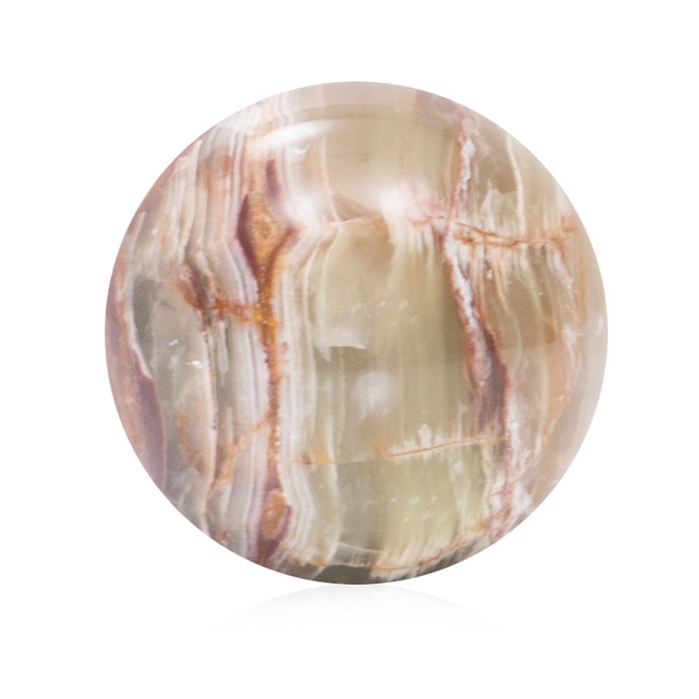 Tan Marble Ball Table Sculpture (A+D)