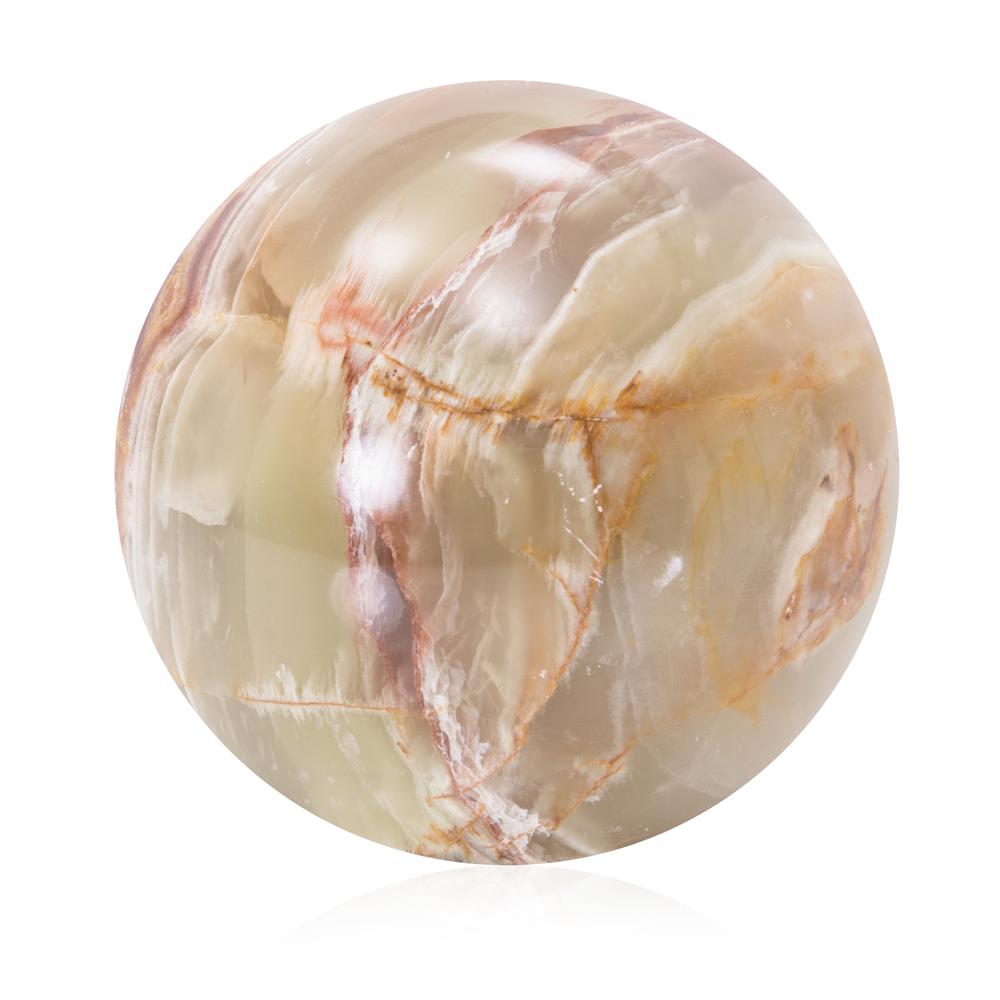 Tan Marble Ball Table Sculpture (A+D)