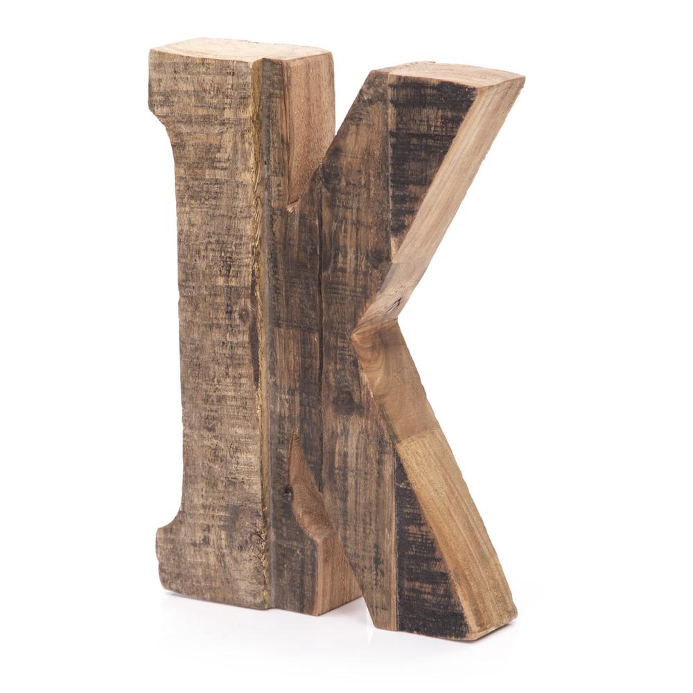 Wood Light Letter K Table Sculpture (A+D)