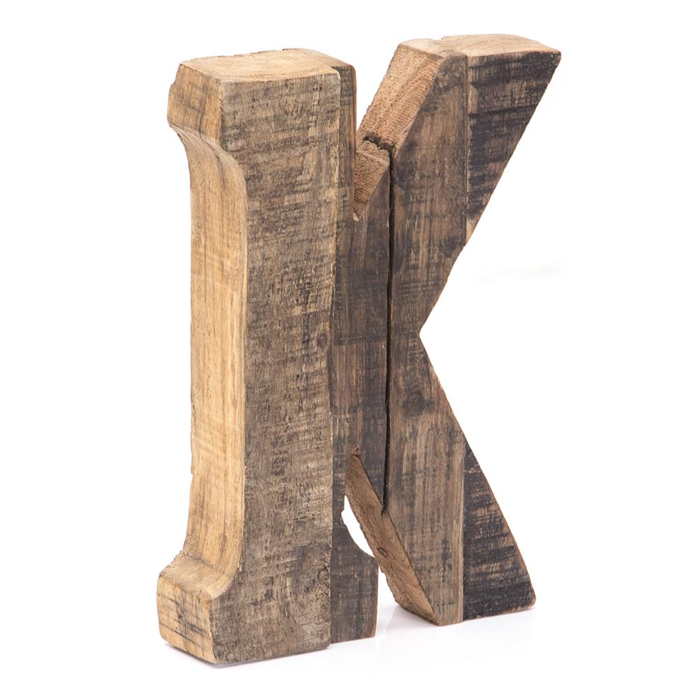 Wood Light Letter K Table Sculpture (A+D)