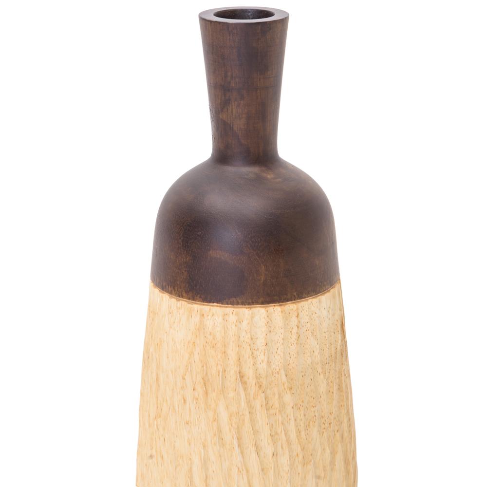 Wood Light Stained Top Vase (A+D)