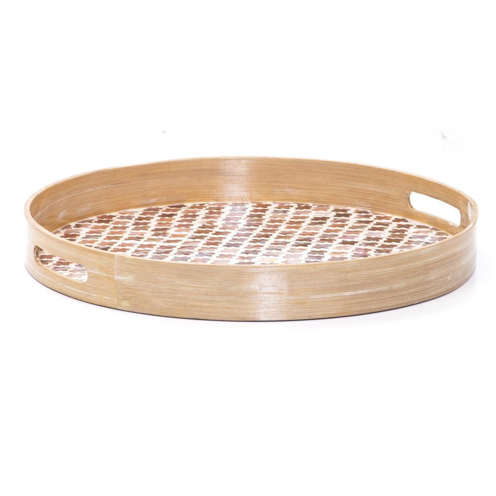 Wood Light Round Tray (A+D)