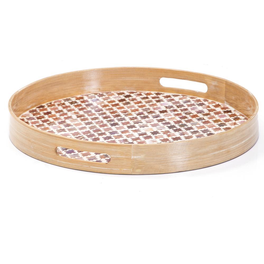 Wood Light Round Tray (A+D)